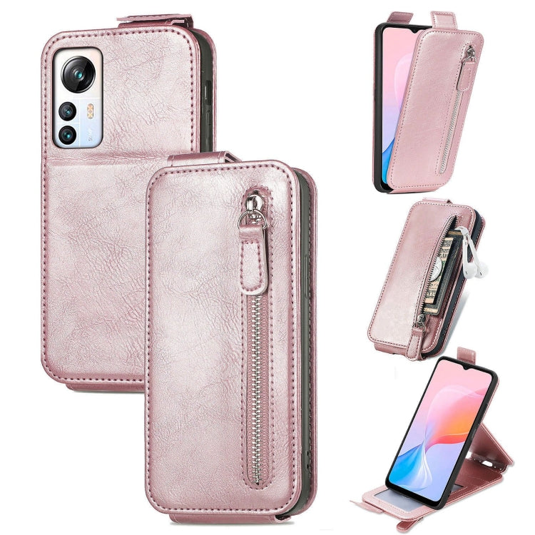 For Blackview A85 Zipper Wallet Vertical Flip Leather Phone Case(Rose Gold) - More Brand by PMC Jewellery | Online Shopping South Africa | PMC Jewellery | Buy Now Pay Later Mobicred