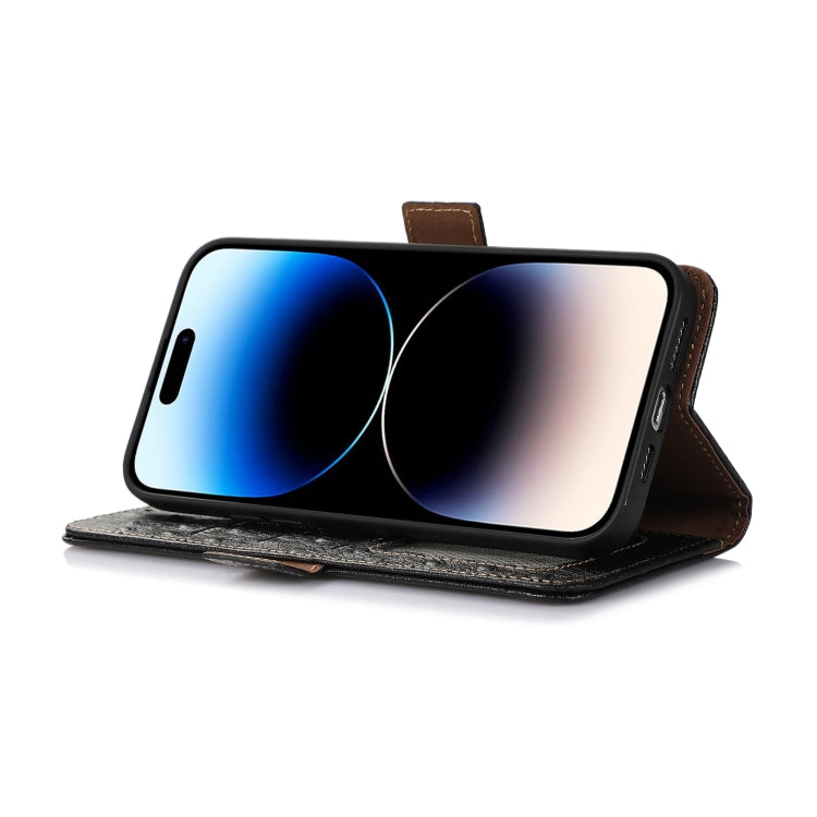 For Nokia C32 4G Ostrich Pattern Genuine Leather RFID Phone Case(Black) - Nokia Cases by PMC TechLife | Online Shopping South Africa | PMC TechLife | Buy Now Pay Later Mobicred