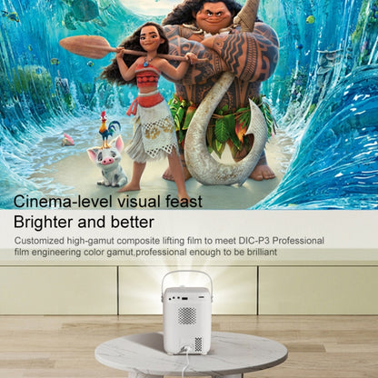 A007 Portable 1280 x 720 HD 113 ANSI Smart LED Projector, Plug:UK Plug(White) - Mini Projector by PMC Jewellery | Online Shopping South Africa | PMC Jewellery | Buy Now Pay Later Mobicred