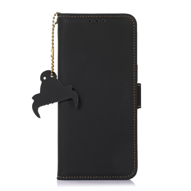 For Nokia G42 Genuine Leather Magnetic RFID Leather Phone Case(Black) - Nokia Cases by PMC TechLife | Online Shopping South Africa | PMC TechLife | Buy Now Pay Later Mobicred