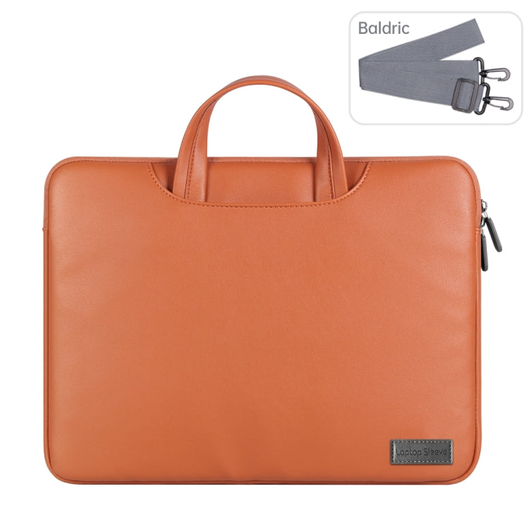 Waterproof PU Laptop Bag Inner Bag, Size:13 / 14 inch(Brown) - Other by PMC Jewellery | Online Shopping South Africa | PMC Jewellery | Buy Now Pay Later Mobicred