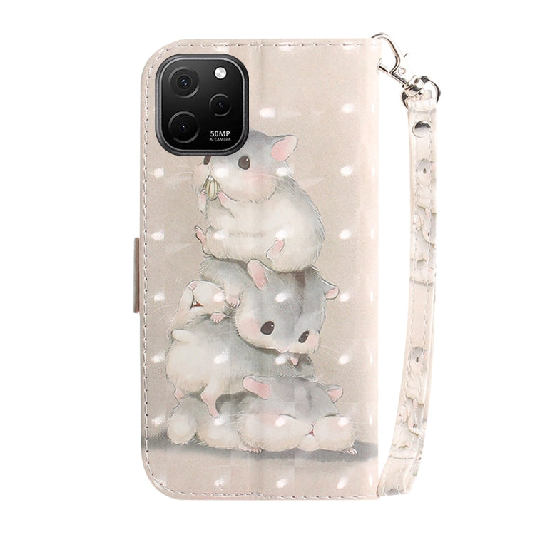 For Huawei nova Y61 / Enjoy 50z 3D Colored Horizontal Flip Leather Phone Case(Squirrels) - Huawei Cases by PMC Jewellery | Online Shopping South Africa | PMC Jewellery