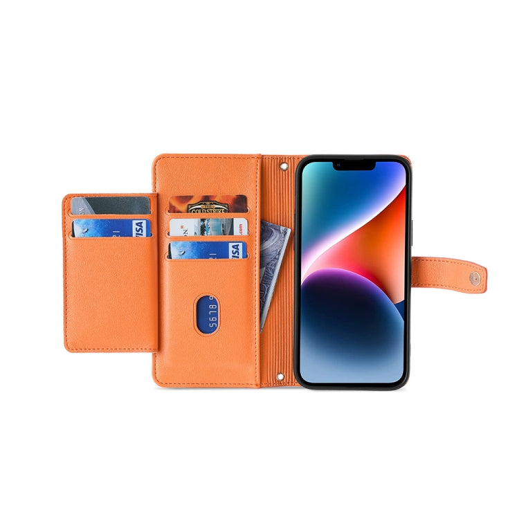 For Infinix Zero 20 Sheep Texture Cross-body Zipper Wallet Leather Phone Case(Orange) - Infinix Cases by PMC TechLife | Online Shopping South Africa | PMC TechLife | Buy Now Pay Later Mobicred