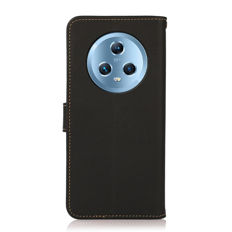For Honor Magic5 KHAZNEH Custer Genuine Leather RFID Phone Case(Black) - Honor Cases by PMC TechLife | Online Shopping South Africa | PMC TechLife | Buy Now Pay Later Mobicred