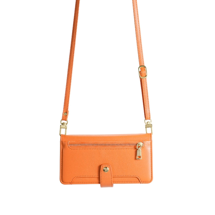 For Honor X5 4G Sheep Texture Cross-body Zipper Wallet Leather Phone Case(Orange) - Honor Cases by PMC TechLife | Online Shopping South Africa | PMC TechLife | Buy Now Pay Later Mobicred