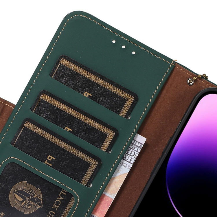 For Google Pixel 8 Genuine Leather Magnetic RFID Leather Phone Case(Green) - Google Cases by PMC TechLife | Online Shopping South Africa | PMC TechLife | Buy Now Pay Later Mobicred