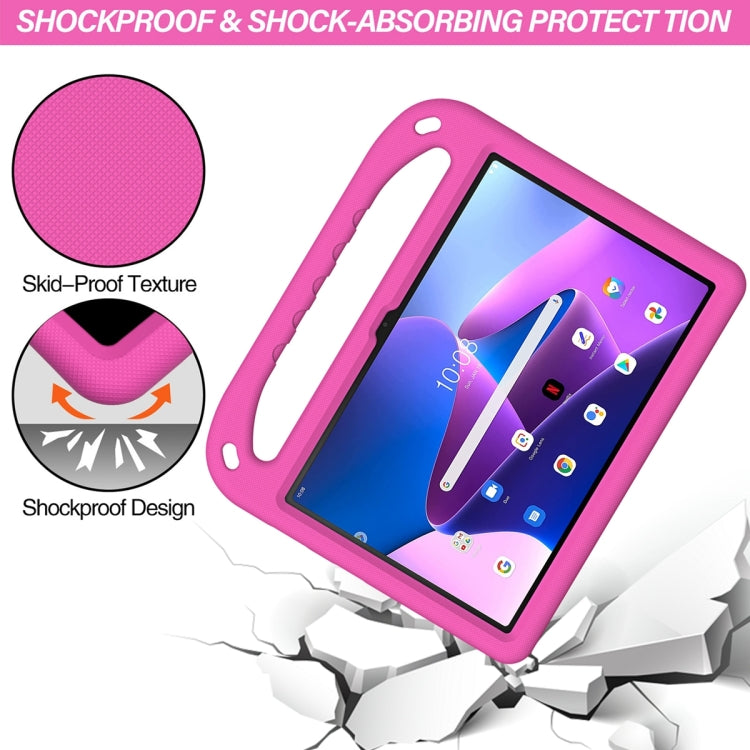 For Lenovo Tab M10 3rd Gen Handle EVA Shockproof Tablet Case with Holder(Rose Red) - Lenovo by PMC TechLife | Online Shopping South Africa | PMC TechLife | Buy Now Pay Later Mobicred