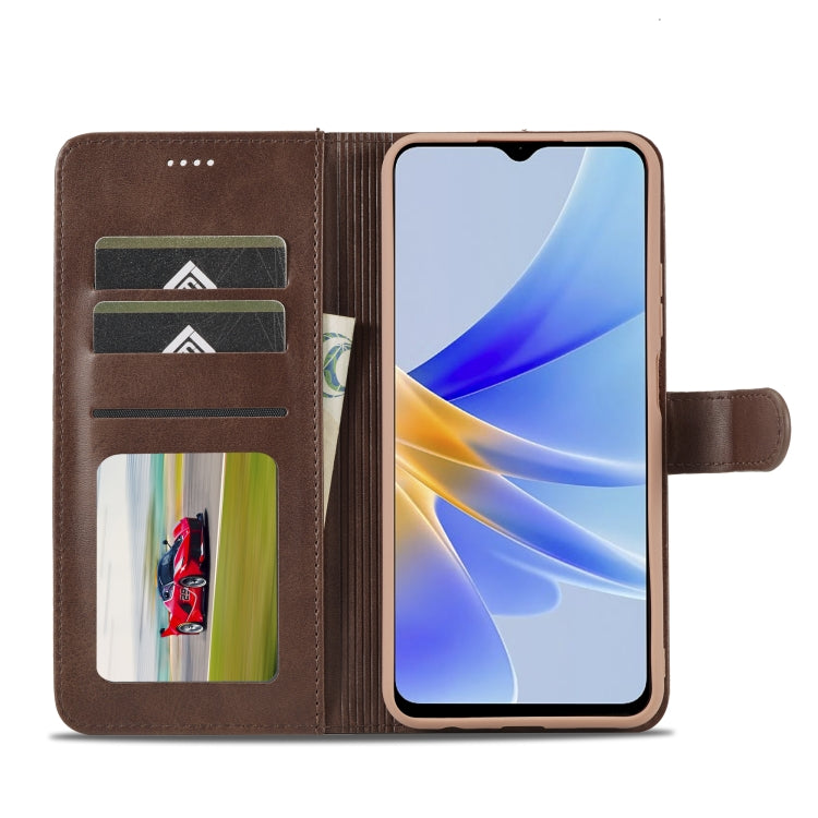 For OPPO A78 5G Global LC.IMEEKE Calf Texture Horizontal Flip Leather Case(Brown) - OPPO Cases by LC.IMEEKE | Online Shopping South Africa | PMC TechLife | Buy Now Pay Later Mobicred
