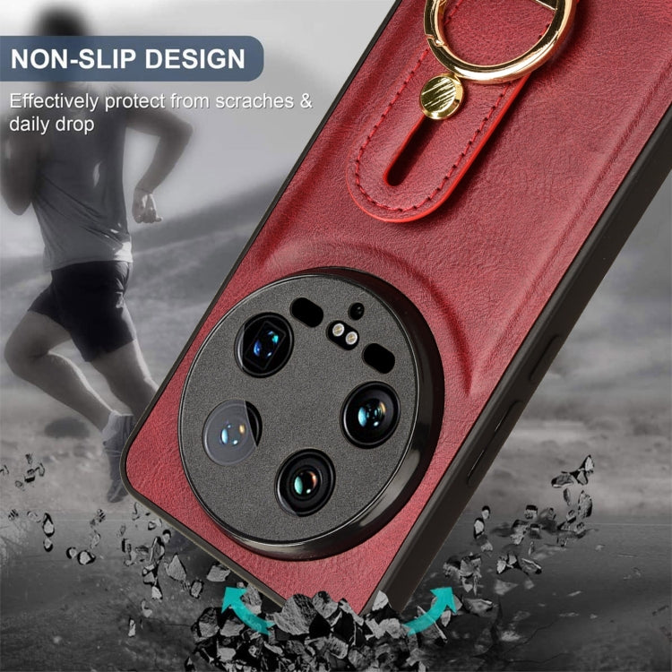 For Xiaomi 14 Ultra Wristband Leather Back Phone Case(Red) - free shipping - PMC TechLife - Order now!
