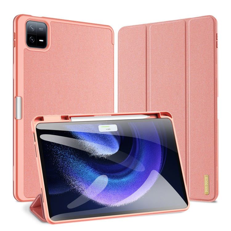 For Xiaomi Pad 6 Pro / Pad 6 DUX DUCIS Domo Series Magnetic Flip Leather Tablet Case(Pink) - More Tablet Cases by DUX DUCIS | Online Shopping South Africa | PMC Jewellery | Buy Now Pay Later Mobicred