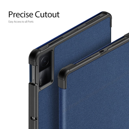 For Xiaomi Redmi Pad SE DUX DUCIS Domo Series Magnetic Flip Leather Tablet Case(Blue) - More Tablet Cases by DUX DUCIS | Online Shopping South Africa | PMC Jewellery | Buy Now Pay Later Mobicred