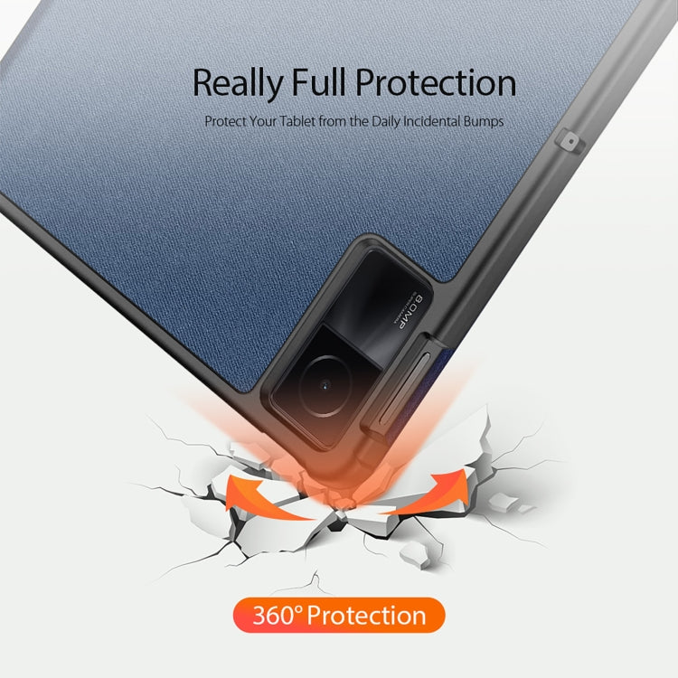 For Xiaomi Redmi Pad SE DUX DUCIS Domo Series Magnetic Flip Leather Tablet Case(Blue) - More Tablet Cases by DUX DUCIS | Online Shopping South Africa | PMC Jewellery | Buy Now Pay Later Mobicred