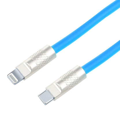 Mech Series 120W USB-C / Type-C to 8 Pin Metal Plug Silicone Fast Charging Data Cable, Length: 1.2m(Blue) - 2 in 1 Cable by PMC Jewellery | Online Shopping South Africa | PMC Jewellery | Buy Now Pay Later Mobicred