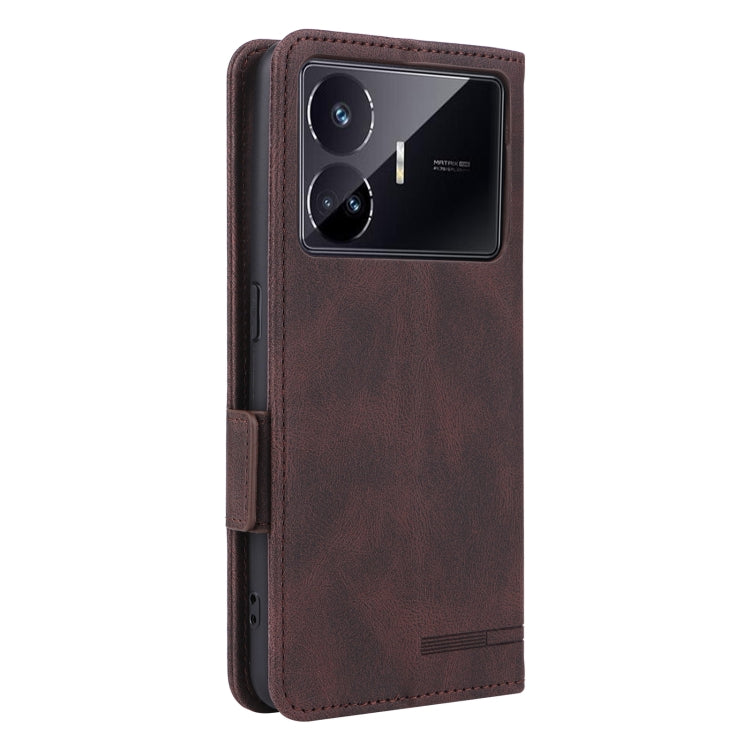 For Realme GT Neo5 SE Magnetic Clasp Leather Phone Case(Brown) - Realme Cases by PMC TechLife | Online Shopping South Africa | PMC TechLife | Buy Now Pay Later Mobicred