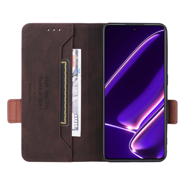 For Realme GT Neo5 SE Magnetic Clasp Leather Phone Case(Brown) - Realme Cases by PMC TechLife | Online Shopping South Africa | PMC TechLife | Buy Now Pay Later Mobicred