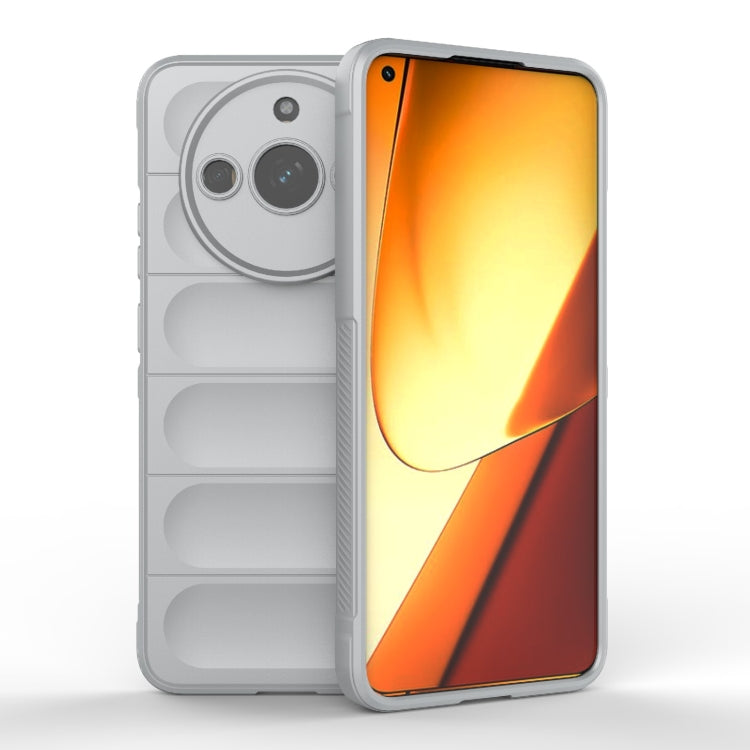For Realme 11 5G Magic Shield TPU + Flannel Phone Case(Grey) - Realme Cases by PMC TechLife | Online Shopping South Africa | PMC TechLife | Buy Now Pay Later Mobicred