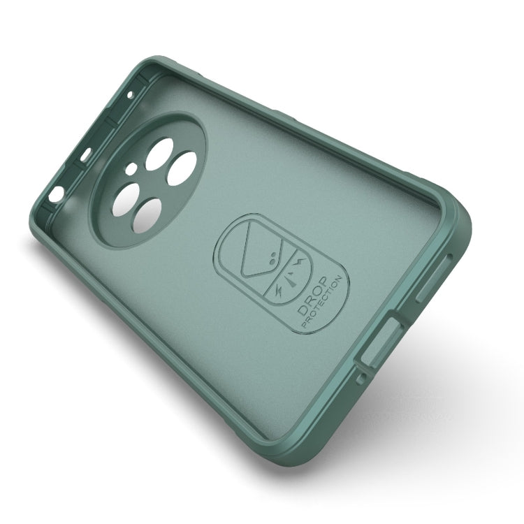 For Realme 12+ 5G Global Magic Shield TPU + Flannel Phone Case(Dark Green) - Realme Cases by PMC TechLife | Online Shopping South Africa | PMC TechLife | Buy Now Pay Later Mobicred