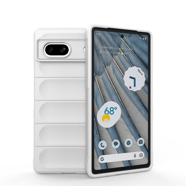 For Google Pixel 7a Magic Shield TPU + Flannel Phone Case(White) - Google Cases by PMC TechLife | Online Shopping South Africa | PMC TechLife | Buy Now Pay Later Mobicred