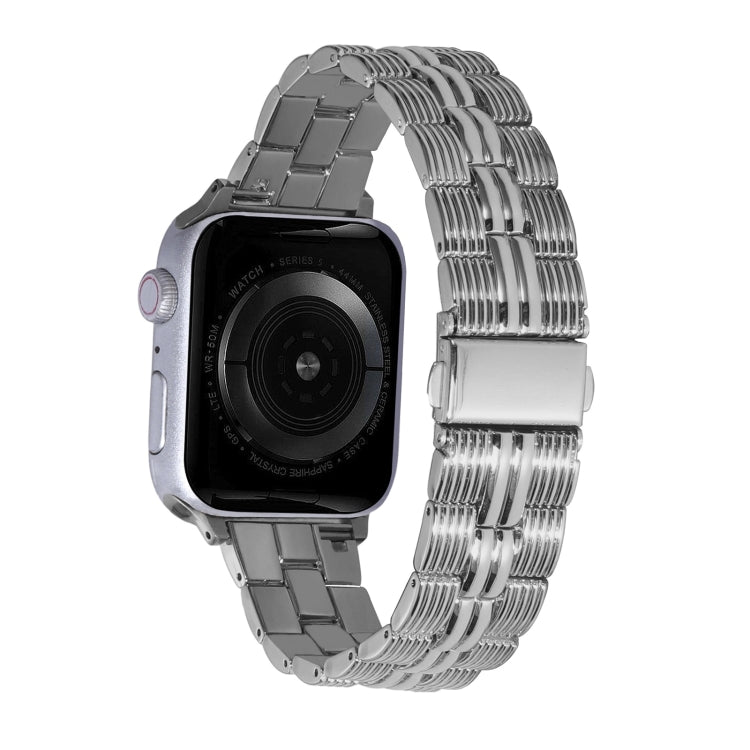 3-Beads Stripe Metal Watch Band For Apple Watch 9 45mm(Silver) - free shipping - PMc TechLife - Order now!