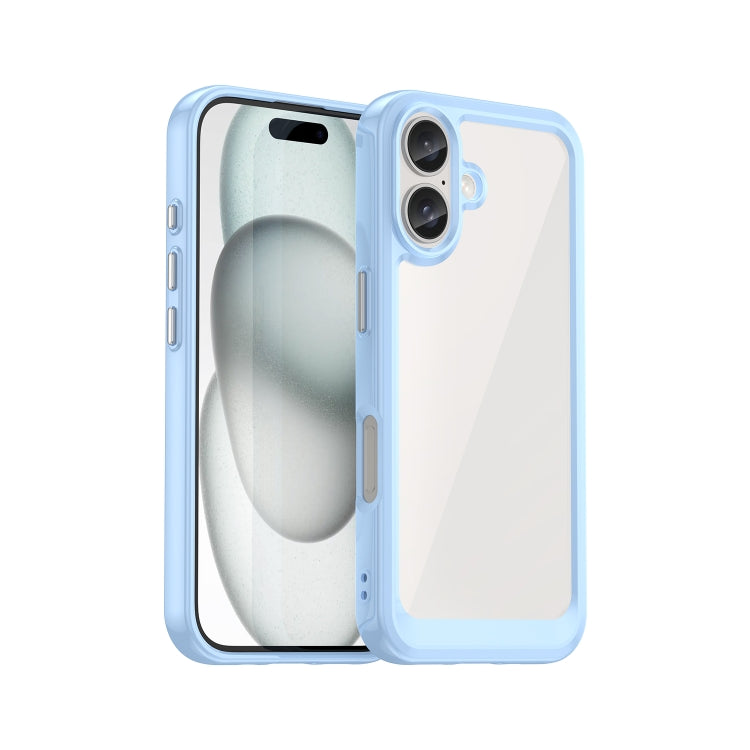 For iPhone 16 Plus Colorful Series Acrylic + TPU Phone Case(Blue) - iPhone 16 Plus Cases by PMC Jewellery | Online Shopping South Africa | PMC Jewellery | Buy Now Pay Later Mobicred