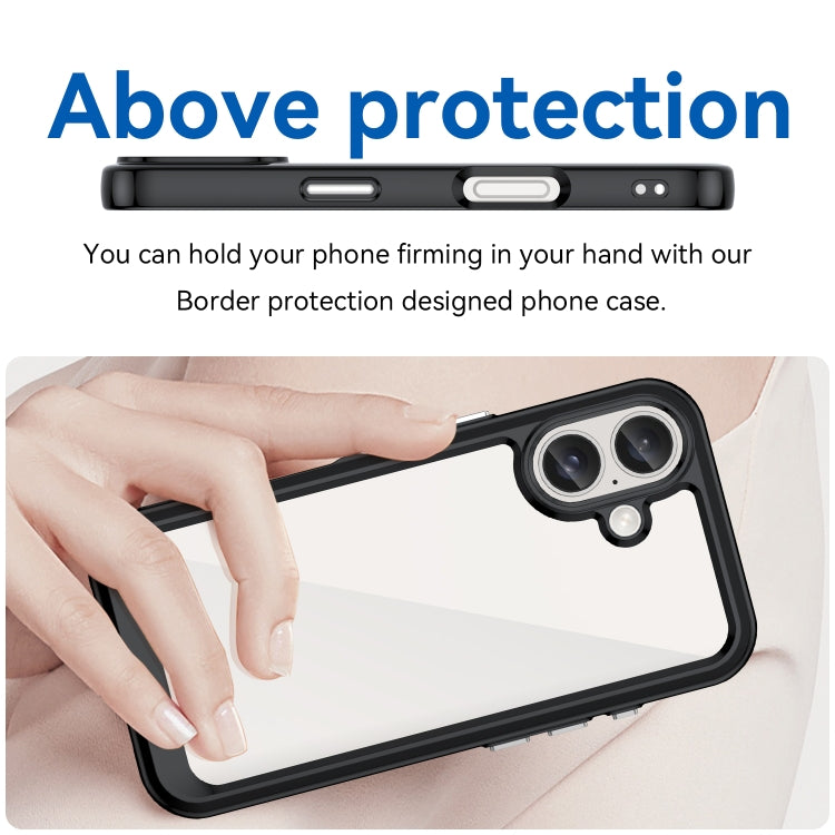 For iPhone 16 Colorful Series Acrylic + TPU Phone Case(Black) - free shipping - PMC TechLife - Order now!