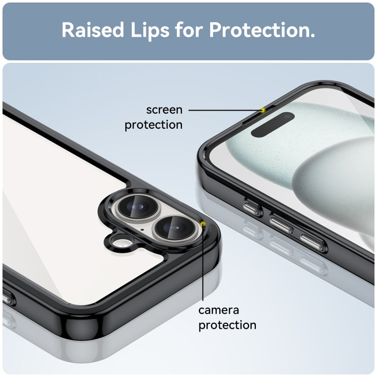 For iPhone 16 Colorful Series Acrylic + TPU Phone Case(Black) - free shipping - PMC TechLife - Order now!