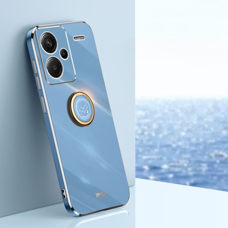 For Xiaomi Redmi Note 13 Pro+ XINLI Straight Edge 6D Electroplate TPU Phone Case with Ring Holder(Celestial Blue) - Note 13 Pro+ Cases by XINLI | Online Shopping South Africa | PMC TechLife | Buy Now Pay Later Mobicred