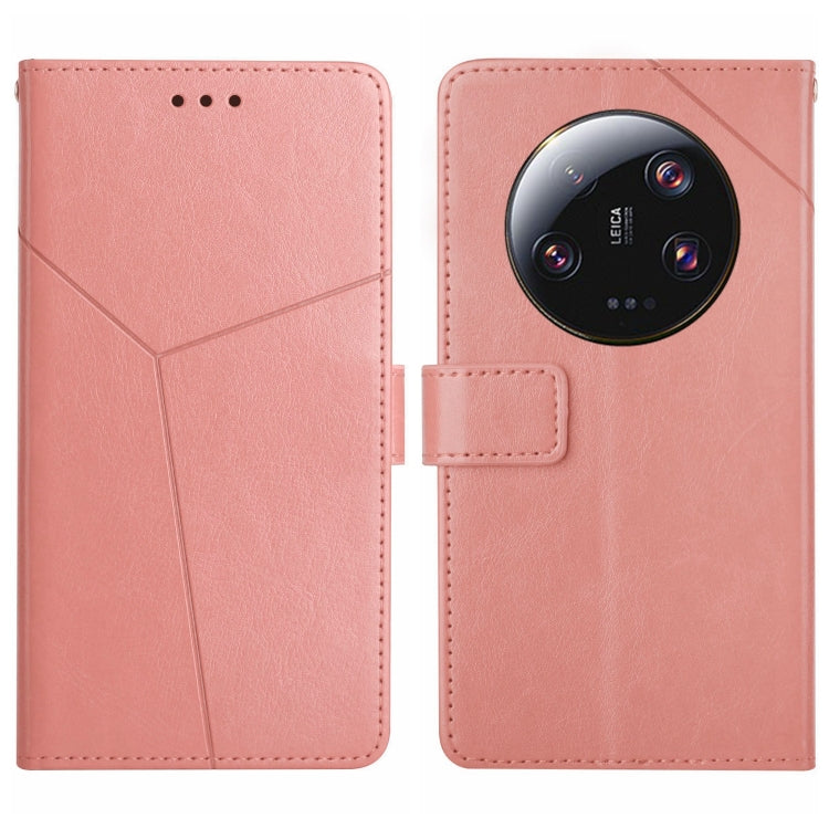 For Xiaomi 14 Ultra Y-shaped Pattern Flip Leather Phone Case(Pink) - 14 Ultra Cases by PMC TechLife | Online Shopping South Africa | PMC TechLife | Buy Now Pay Later Mobicred