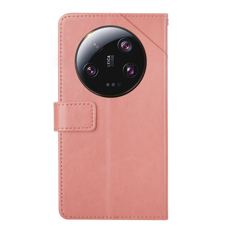 For Xiaomi 14 Ultra Y-shaped Pattern Flip Leather Phone Case(Pink) - 14 Ultra Cases by PMC TechLife | Online Shopping South Africa | PMC TechLife | Buy Now Pay Later Mobicred