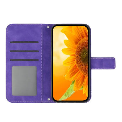 For Xiaomi Redmi Note 12S Skin Feel Sun Flower Embossed Flip Leather Phone Case with Lanyard(Purple) - Xiaomi Cases by PMC Jewellery | Online Shopping South Africa | PMC Jewellery | Buy Now Pay Later Mobicred