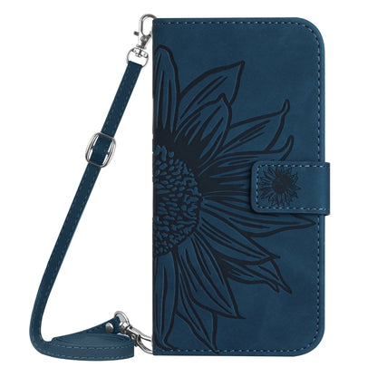 For Xiaomi Redmi 13C 4G Skin Feel Sun Flower Embossed Flip Leather Phone Case with Lanyard(Inky Blue) - 13C Cases by PMC Jewellery | Online Shopping South Africa | PMC Jewellery | Buy Now Pay Later Mobicred