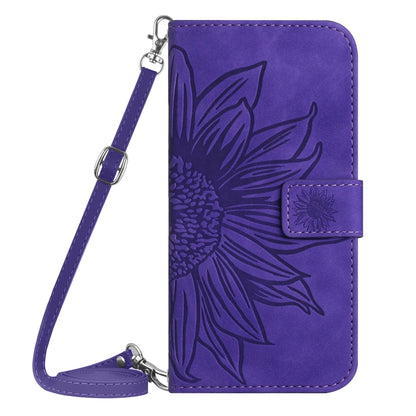 For Xiaomi 14 Skin Feel Sun Flower Embossed Flip Leather Phone Case with Lanyard(Dark Purple) - 14 Cases by PMC Jewellery | Online Shopping South Africa | PMC Jewellery | Buy Now Pay Later Mobicred