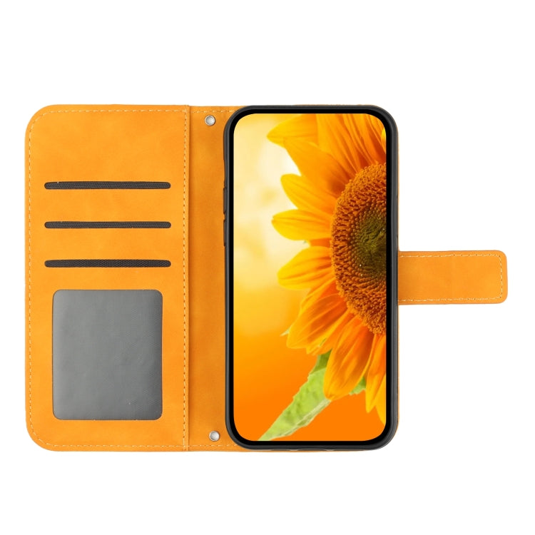 For Xiaomi 14 Pro Skin Feel Sun Flower Embossed Flip Leather Phone Case with Lanyard(Yellow) - 14 Pro Cases by PMC Jewellery | Online Shopping South Africa | PMC Jewellery | Buy Now Pay Later Mobicred