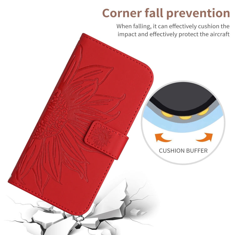 For Xiaomi 14 Pro Skin Feel Sun Flower Embossed Flip Leather Phone Case with Lanyard(Red) - 14 Pro Cases by PMC Jewellery | Online Shopping South Africa | PMC Jewellery | Buy Now Pay Later Mobicred