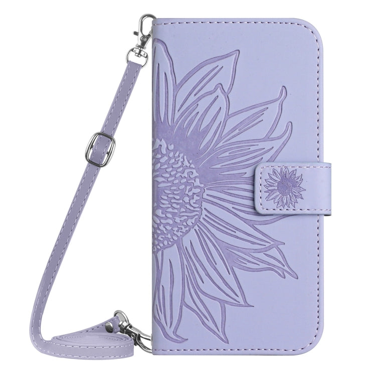 For Xiaomi Redmi 13C 5G Skin Feel Sun Flower Embossed Flip Leather Phone Case with Lanyard(Purple) - 13C Cases by PMC Jewellery | Online Shopping South Africa | PMC Jewellery | Buy Now Pay Later Mobicred