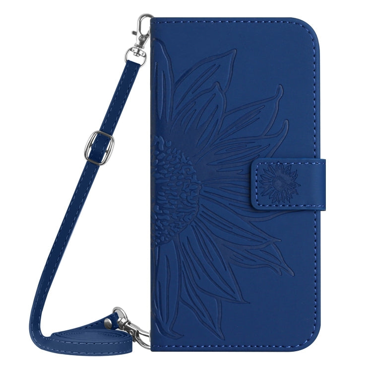 For Xiaomi 14 Ultra Skin Feel Sun Flower Embossed Flip Leather Phone Case with Lanyard(Dark Blue) - 14 Ultra Cases by PMC Jewellery | Online Shopping South Africa | PMC Jewellery | Buy Now Pay Later Mobicred