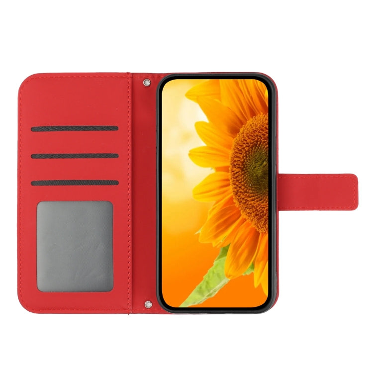 For Xiaomi 14 Ultra Skin Feel Sun Flower Embossed Flip Leather Phone Case with Lanyard(Red) - 14 Ultra Cases by PMC Jewellery | Online Shopping South Africa | PMC Jewellery | Buy Now Pay Later Mobicred