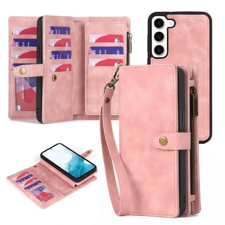 For Samsung Galaxy A32 4G Zipper Wallet Detachable MagSafe Leather Phone Case(Pink) - Galaxy Phone Cases by PMC Jewellery | Online Shopping South Africa | PMC Jewellery