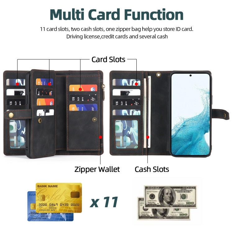 For Samsung Galaxy A33 5G Zipper Wallet Detachable MagSafe Leather Phone Case(Black) - Galaxy Phone Cases by PMC TechLife | Online Shopping South Africa | PMC TechLife