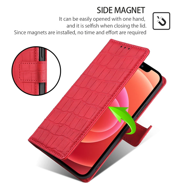 For Huawei Pura 70 Ultra 5G Skin Feel Crocodile Magnetic Clasp Leather Phone Case(Red) - Huawei Cases by PMC Jewellery | Online Shopping South Africa | PMC Jewellery | Buy Now Pay Later Mobicred