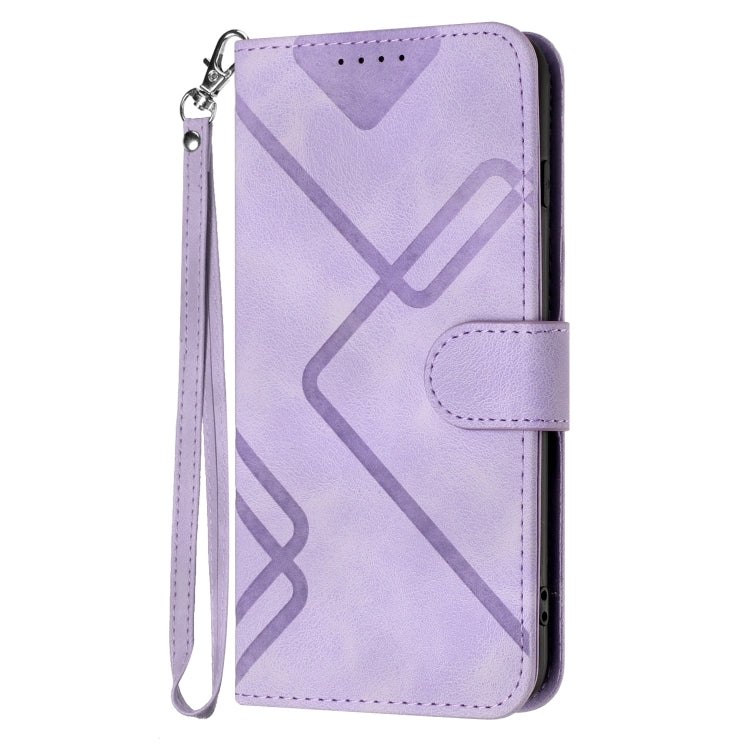 For Google Pixel 9 Pro Line Pattern Skin Feel Leather Phone Case(Light Purple) - Google Cases by PMC Jewellery | Online Shopping South Africa | PMC Jewellery | Buy Now Pay Later Mobicred