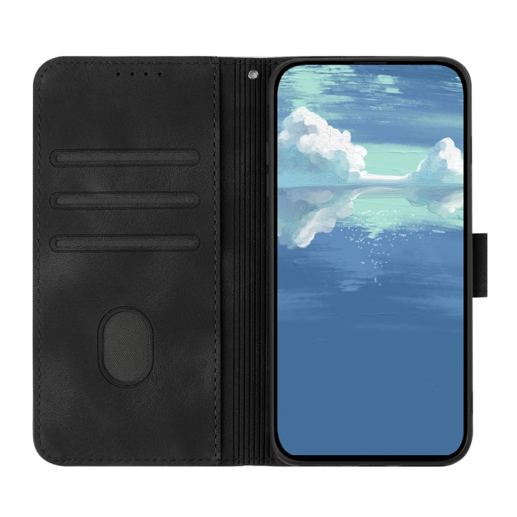 For iPhone 16 Pro Line Pattern Skin Feel Leather Phone Case(Black) - iPhone 16 Pro Cases by PMC TechLife | Online Shopping South Africa | PMC TechLife | Buy Now Pay Later Mobicred