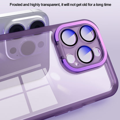 For iPhone 15 Invisible Lens Bracket Matte Transparent MagSafe Phone Case(Purple) - iPhone 15 Cases by PMC Jewellery | Online Shopping South Africa | PMC Jewellery