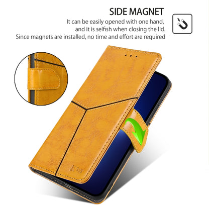 For Huawei Pura 70 5G Geometric Stitching Leather Phone Case(Yellow) - Huawei Cases by PMC Jewellery | Online Shopping South Africa | PMC Jewellery | Buy Now Pay Later Mobicred