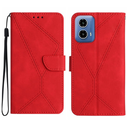 For Motorola Moto G04 / G24 Stitching Embossed Leather Phone Case(Red) - Motorola Cases by PMC Jewellery | Online Shopping South Africa | PMC Jewellery | Buy Now Pay Later Mobicred