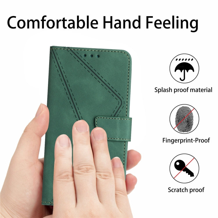 For Motorola Moto G Stylus 5G 2024 Stitching Embossed Leather Phone Case(Green) - Motorola Cases by PMC Jewellery | Online Shopping South Africa | PMC Jewellery | Buy Now Pay Later Mobicred