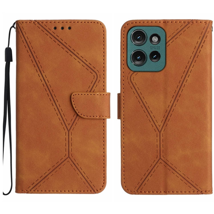 For Motorola Moto G75 5G Stitching Embossed Leather Phone Case(Brown) - free shipping - PMC TechLife - Order now!