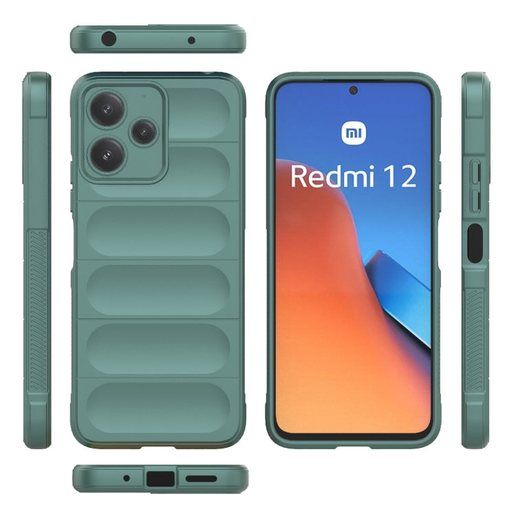 For Xiaomi Redmi 12 5G Magic Shield TPU + Flannel Phone Case(Dark Blue) - Xiaomi Cases by PMC TechLife | Online Shopping South Africa | PMC TechLife | Buy Now Pay Later Mobicred