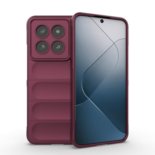 For Xiaomi 14 Pro 5G Magic Shield TPU + Flannel Phone Case(Wine Red) - 14 Pro Cases by PMC Jewellery | Online Shopping South Africa | PMC Jewellery | Buy Now Pay Later Mobicred