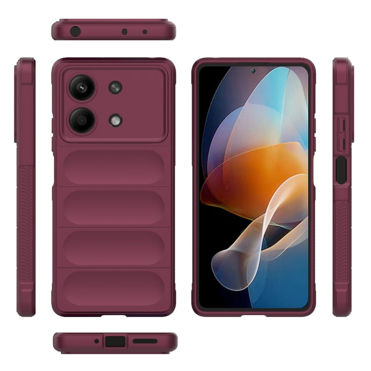 For Xiaomi Redmi Note 13R Pro 5G Magic Shield TPU + Flannel Phone Case(Wine Red) - Xiaomi Cases by PMC Jewellery | Online Shopping South Africa | PMC Jewellery | Buy Now Pay Later Mobicred